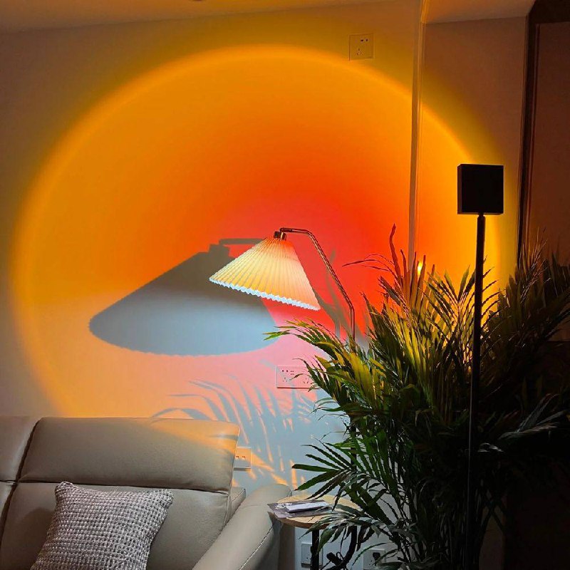 Mood-Enhancing LED Halo Projector Floor Lamp