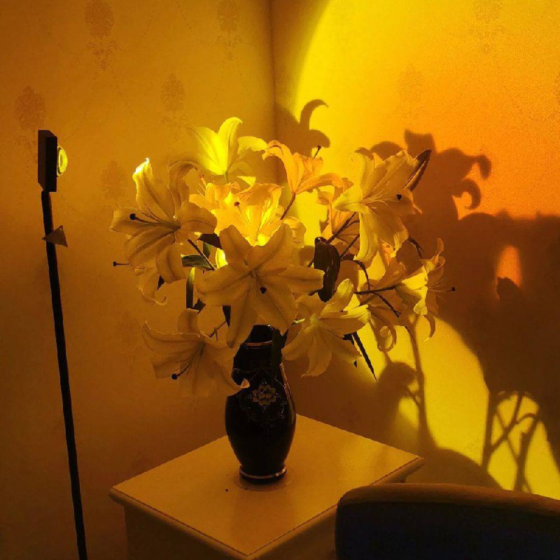 Mood-Enhancing LED Halo Projector Floor Lamp