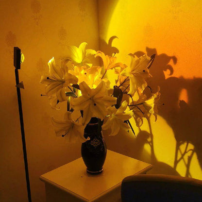 Mood-Enhancing LED Halo Projector Floor Lamp