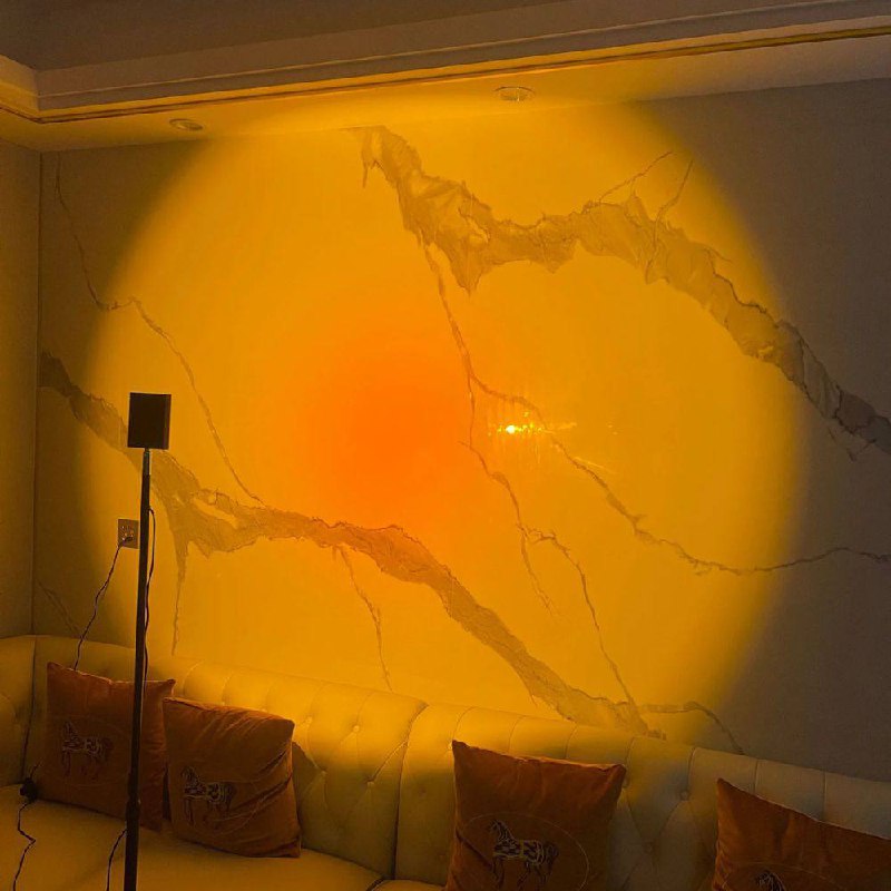 Mood-Enhancing LED Halo Projector Floor Lamp