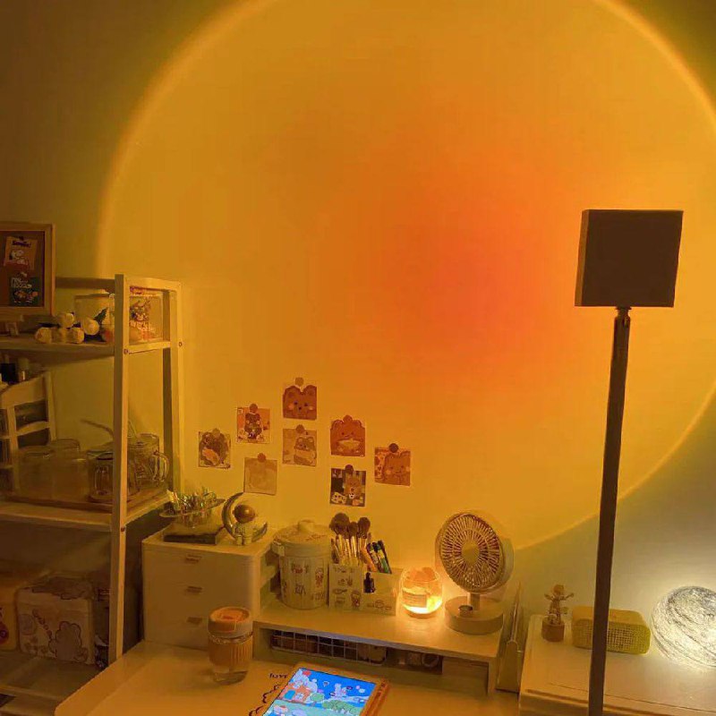 Mood-Enhancing LED Halo Projector Floor Lamp