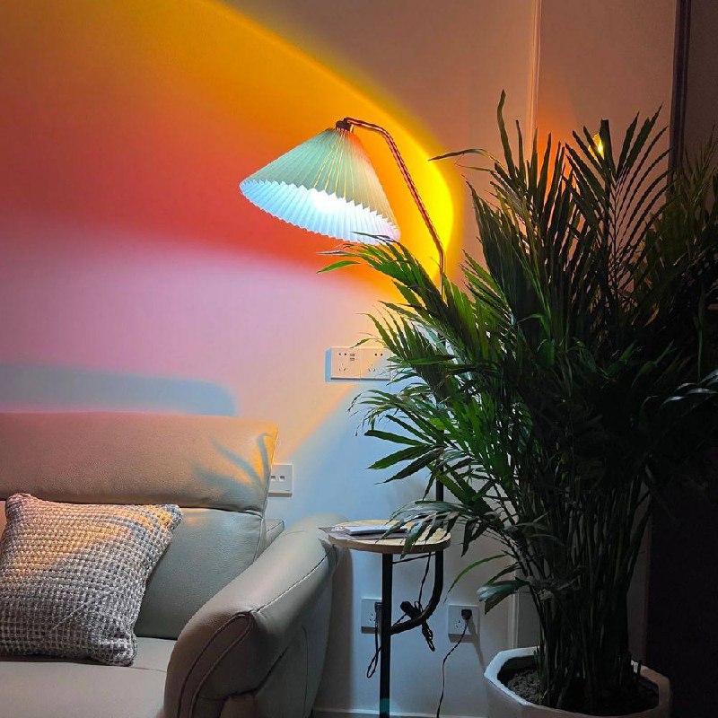 Mood-Enhancing LED Halo Projector Floor Lamp