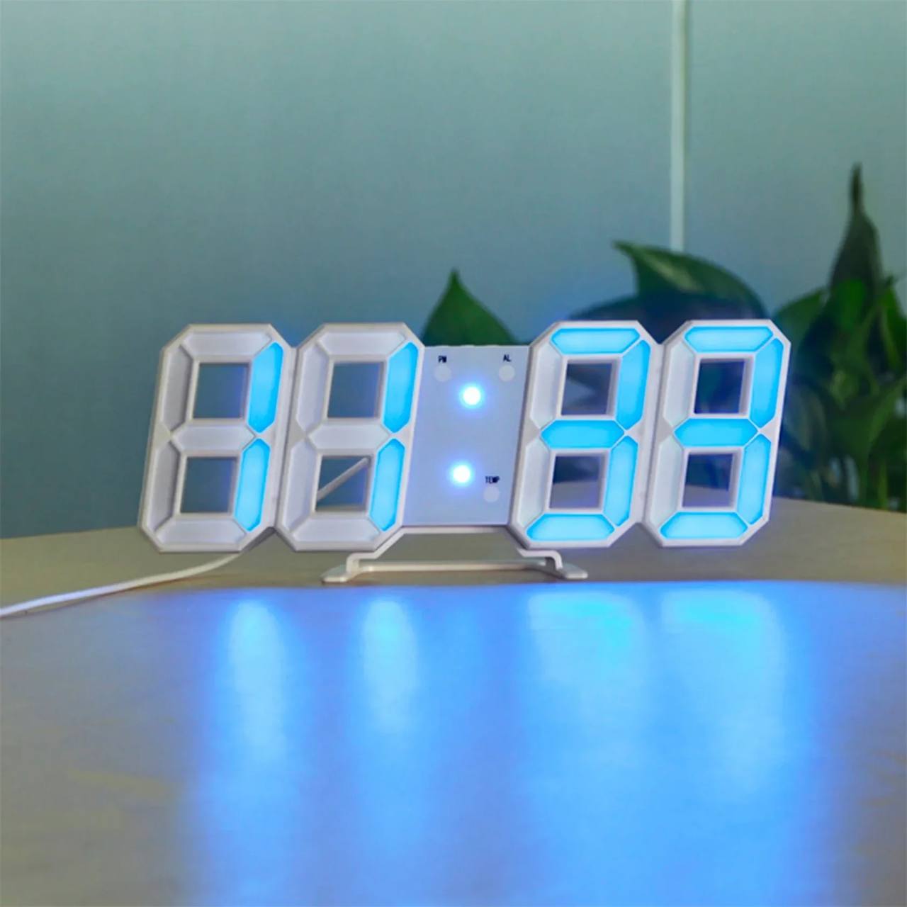 Stylish 3D Digital Clock with Adjustable Glow