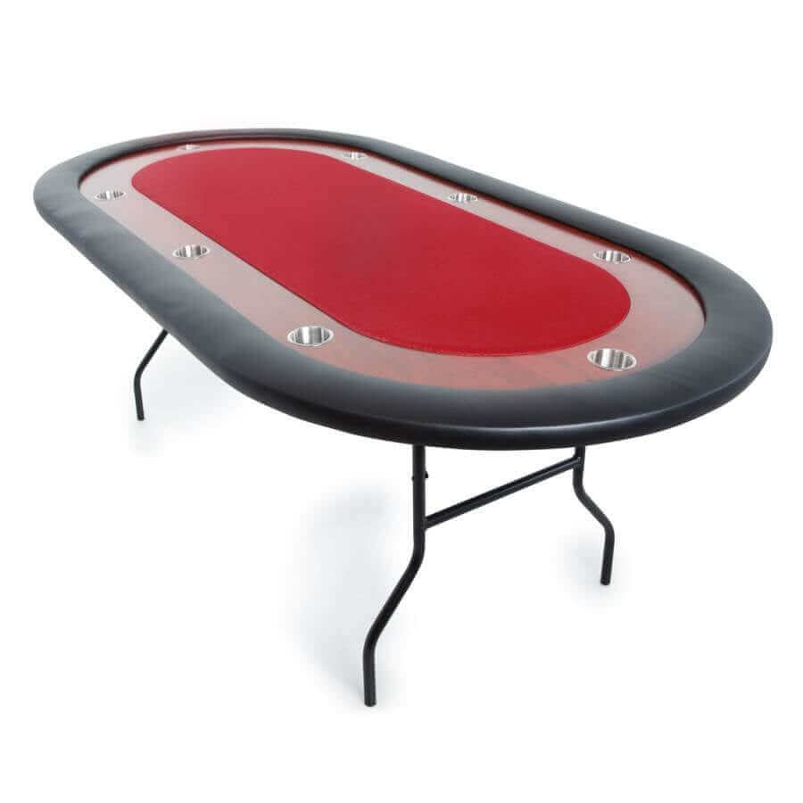Compact 8-Player Folding Poker Table with Mahogany Racetrack