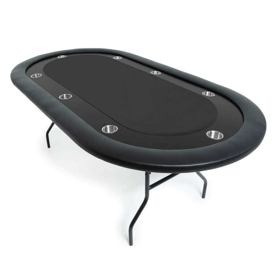 Compact 8-Player Folding Poker Table with Mahogany Racetrack