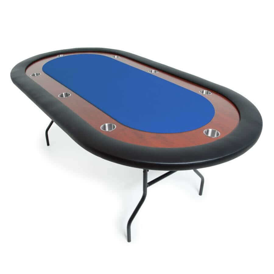 Compact 8-Player Folding Poker Table with Mahogany Racetrack
