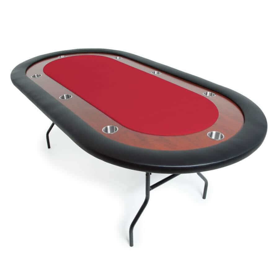 Compact 8-Player Folding Poker Table with Mahogany Racetrack