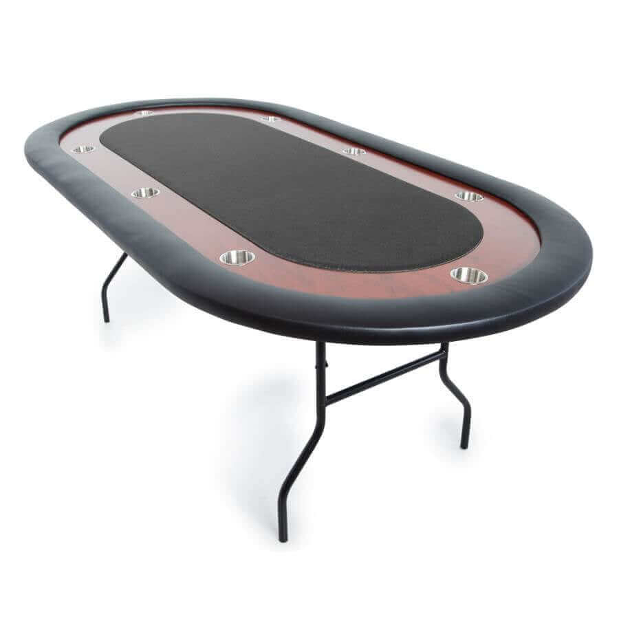 Compact 8-Player Folding Poker Table with Mahogany Racetrack