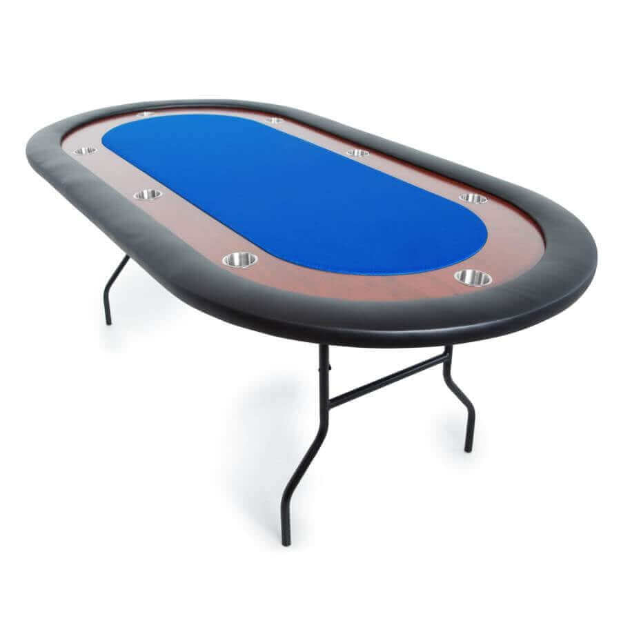 Compact 8-Player Folding Poker Table with Mahogany Racetrack