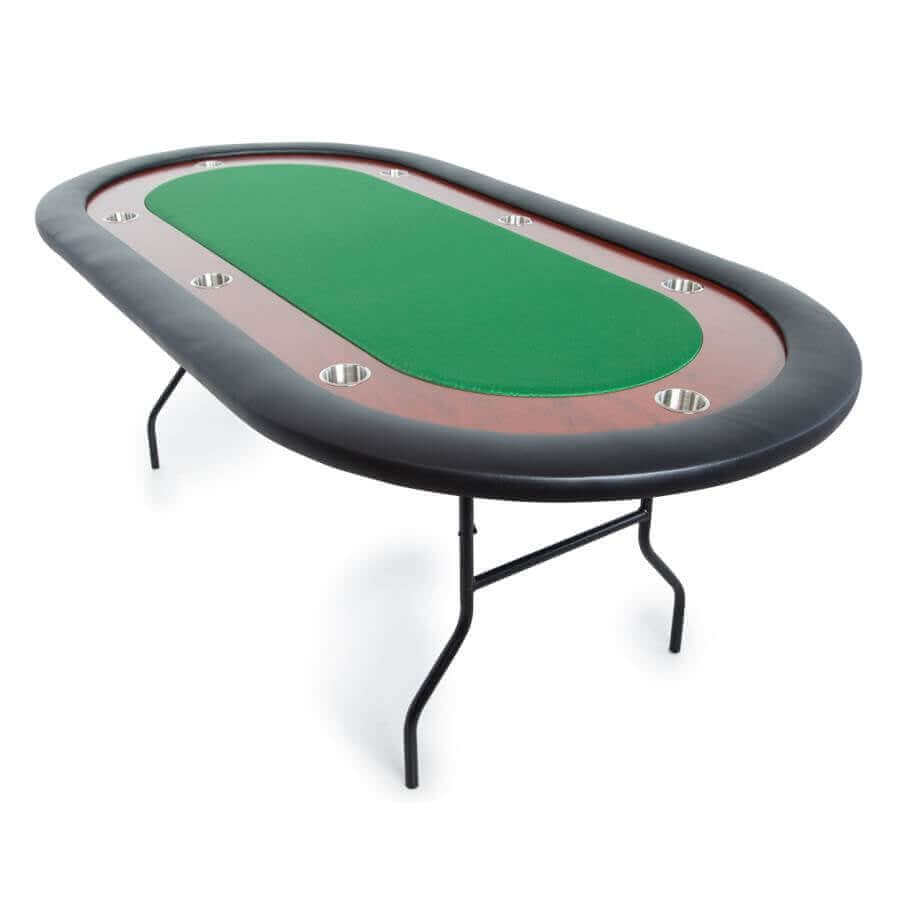 Compact 8-Player Folding Poker Table with Mahogany Racetrack