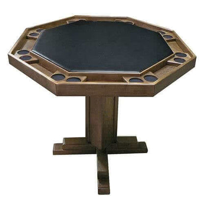 Premium Oak & Maple Poker Table with Sturdy Pedestal Base