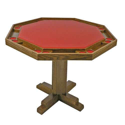 Premium Oak & Maple Poker Table with Sturdy Pedestal Base