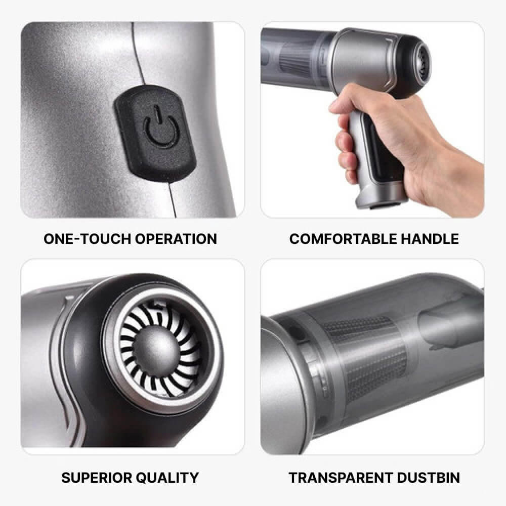 Portable Wireless Vacuum with Powerful Suction and Attachment Tool