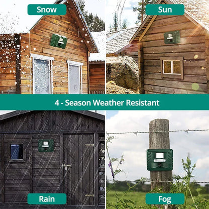 Motion-Activated Solar Ultrasonic Animal Deterrent with 70 ft Range