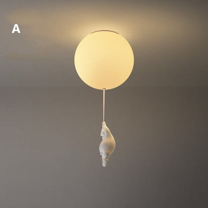 Cheerful Bear Balloon Ceiling Fixture for Children's Spaces