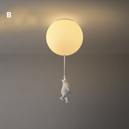 Cheerful Bear Balloon Ceiling Fixture for Children's Spaces