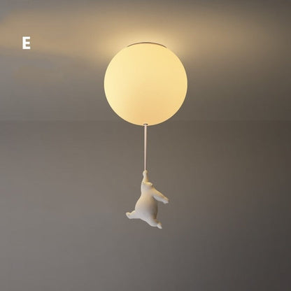 Cheerful Bear Balloon Ceiling Fixture for Children's Spaces