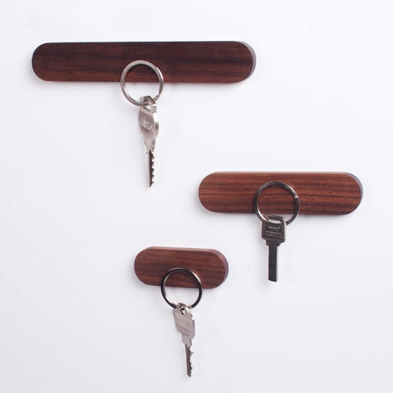 Sleek Wooden Key Organizer with Strong Magnetic Grip