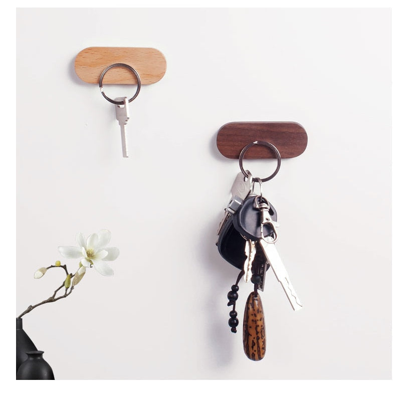 Sleek Wooden Key Organizer with Strong Magnetic Grip