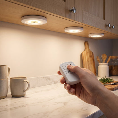 Remote-Controlled LED Puck Lights – Wireless Design
