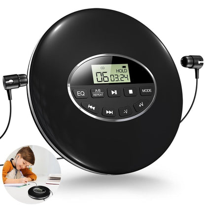 Compact CD Player with Skip-Free Playback and Custom Sound Modes
