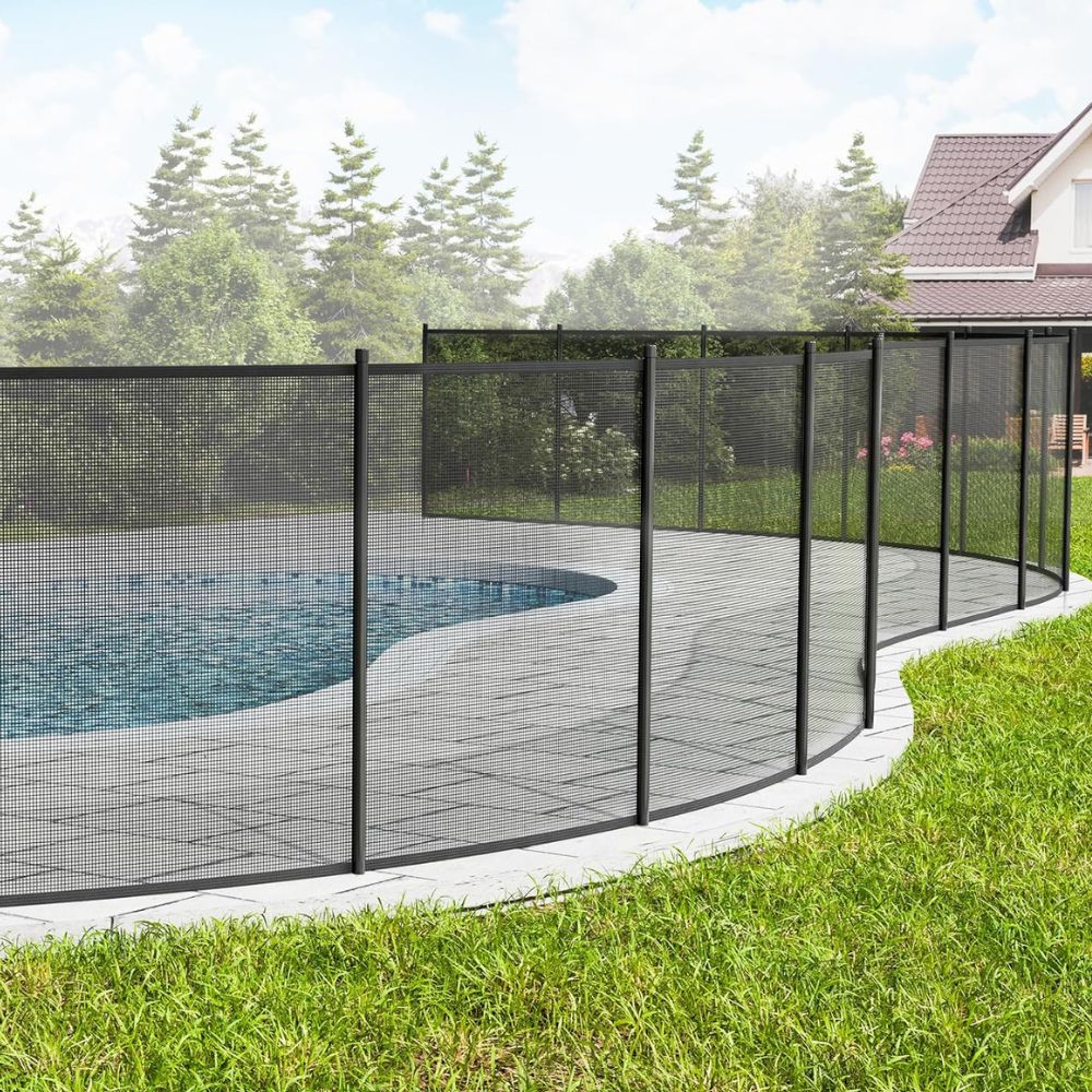 Versatile Pool Barrier with Corrosion-Resistant Supports and Durable Mesh