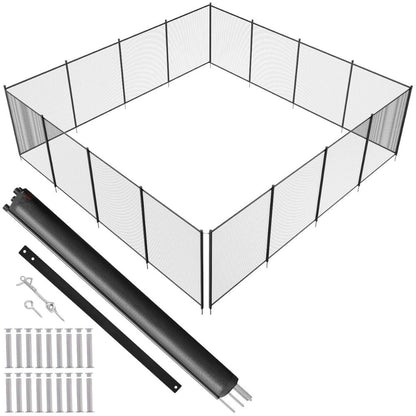Versatile Pool Barrier with Corrosion-Resistant Supports and Durable Mesh