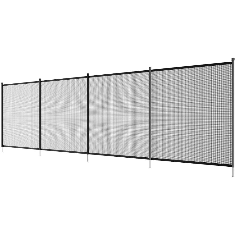 Versatile Pool Barrier with Corrosion-Resistant Supports and Durable Mesh