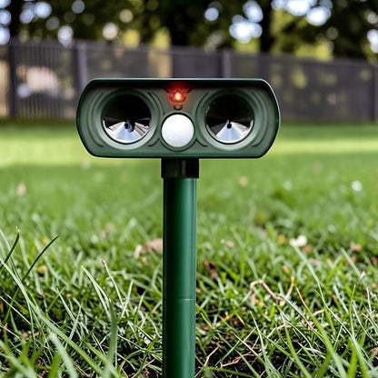Solar-Powered Ultrasonic Deer Deterrent with Motion Activation and Waterproof Feature