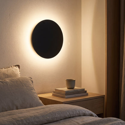 Minimalist Backlit Round LED Wall Fixture