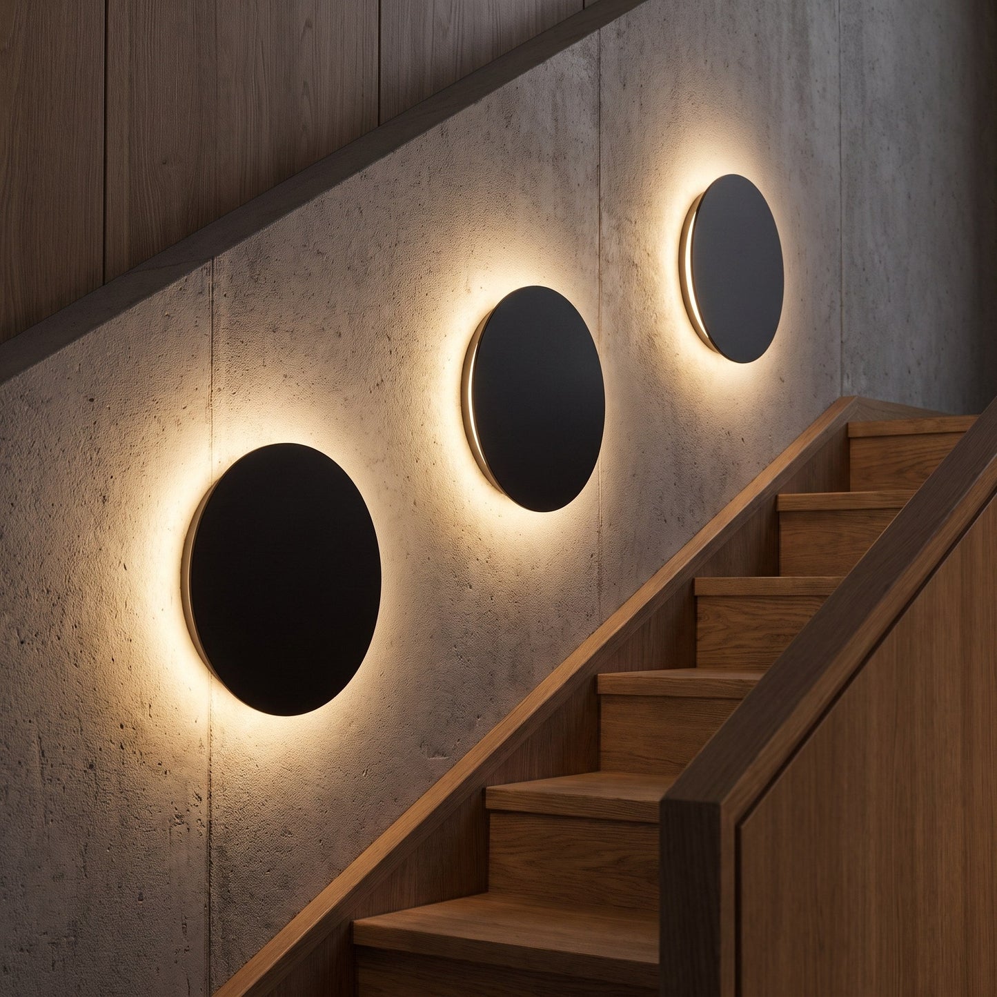 Minimalist Backlit Round LED Wall Fixture