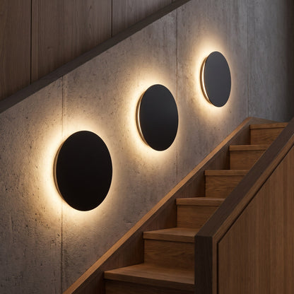 Minimalist Backlit Round LED Wall Fixture