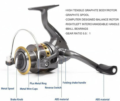 5.9ft Fishing Rod Set with Spinning Reel and Carrying Case