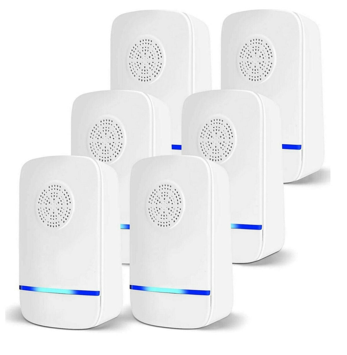 Indoor Ultrasonic Rodent and Insect Repeller 6-Pack for Mice, Rats, Roaches, Mosquitoes