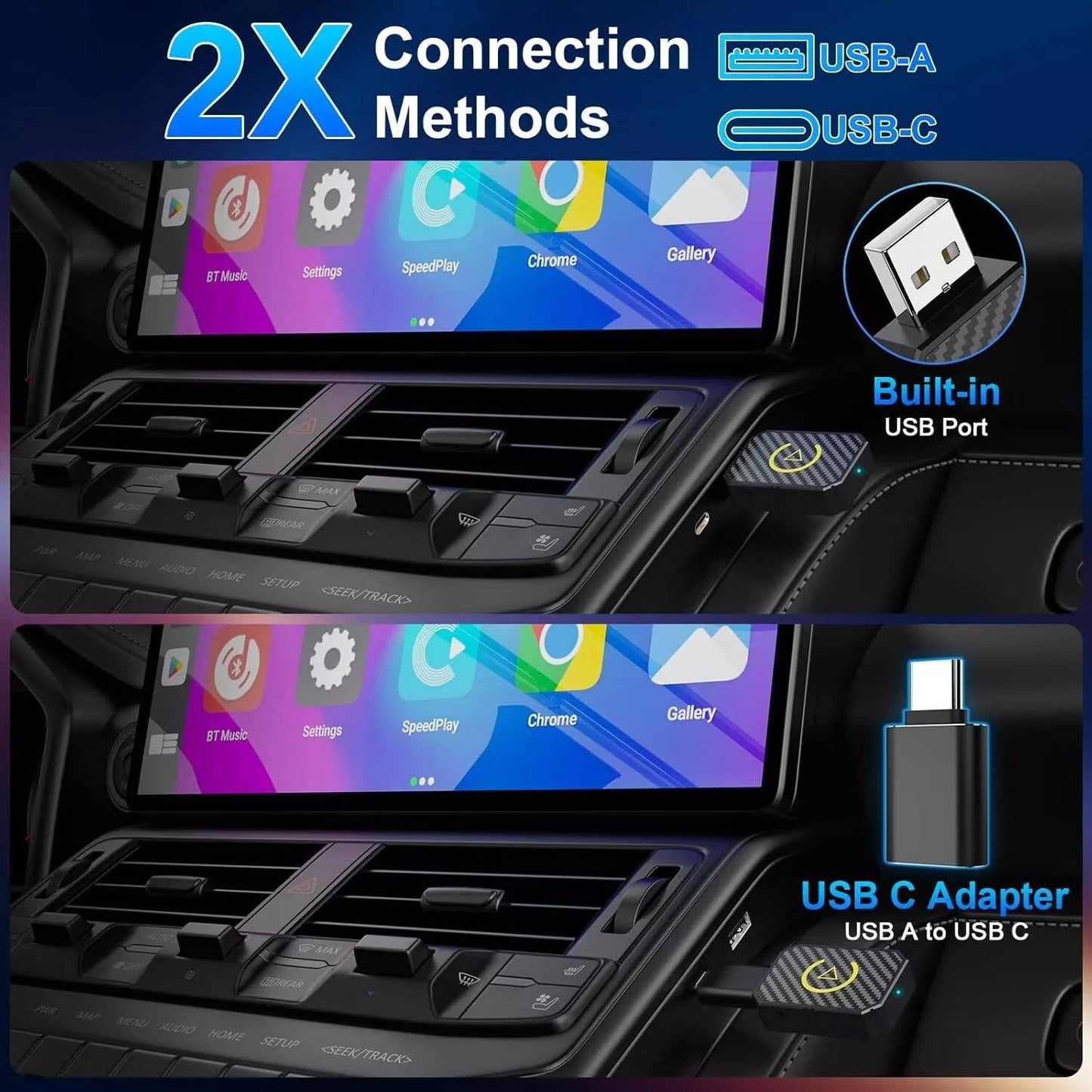 Plug and Play Smart Box for Factory Wired Head Units - Wireless CarPlay & Android Auto Adapter