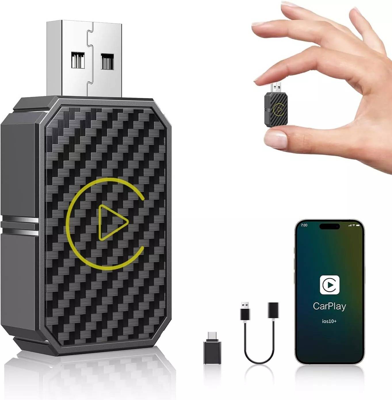 Plug and Play Smart Box for Factory Wired Head Units - Wireless CarPlay & Android Auto Adapter