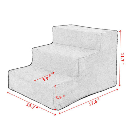 Elevated Pet Steps with Soft Washable Cover for Small Dogs