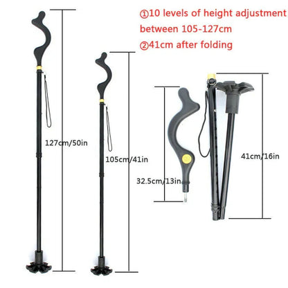 Versatile Support Cane with Comfortable Grip and Multi-Directional Tip