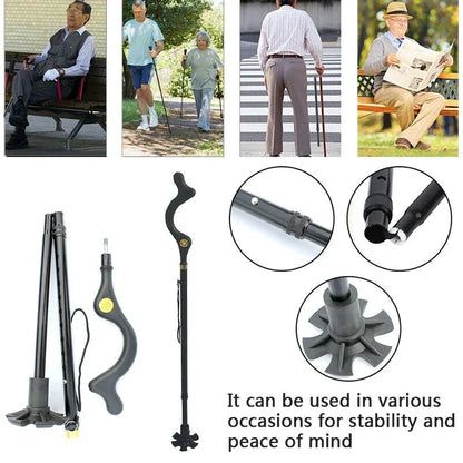 Versatile Support Cane with Comfortable Grip and Multi-Directional Tip