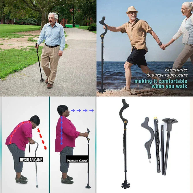 Versatile Support Cane with Comfortable Grip and Multi-Directional Tip