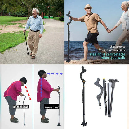 Versatile Support Cane with Comfortable Grip and Multi-Directional Tip