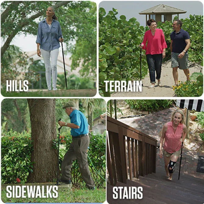 Versatile Support Cane with Comfortable Grip and Multi-Directional Tip