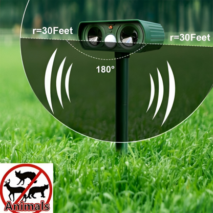 Solar-Powered Ultrasonic Deer Deterrent with Motion Activation and Waterproof Feature