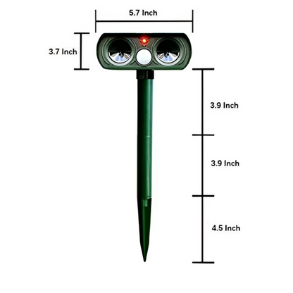Solar-Powered Ultrasonic Deer Deterrent with Motion Activation and Waterproof Feature
