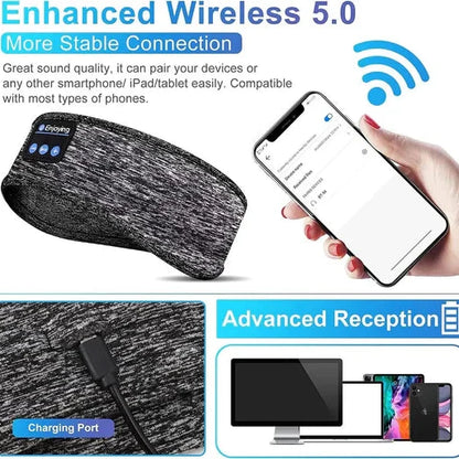 Dual-Function Bluetooth Sleep Headband for Comfort and Calm