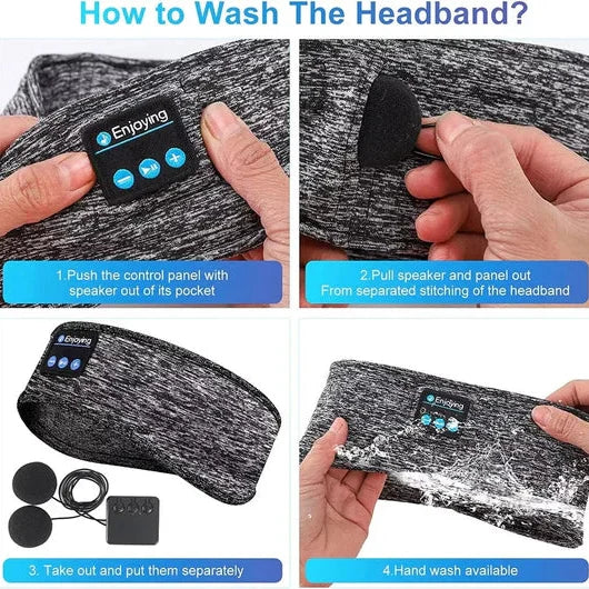 Dual-Function Bluetooth Sleep Headband for Comfort and Calm