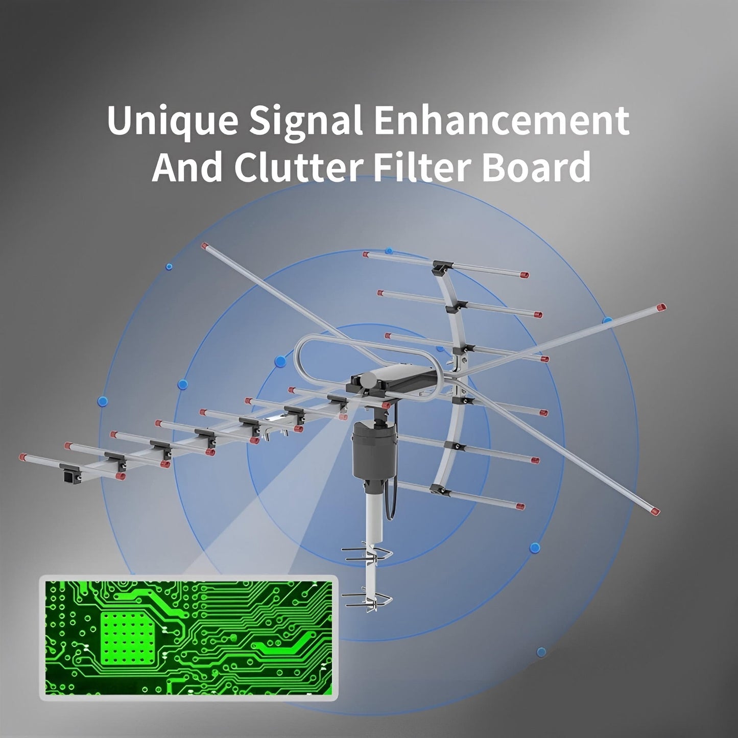 All-Weather HD Antenna with 360° Automatic Signal Tracking