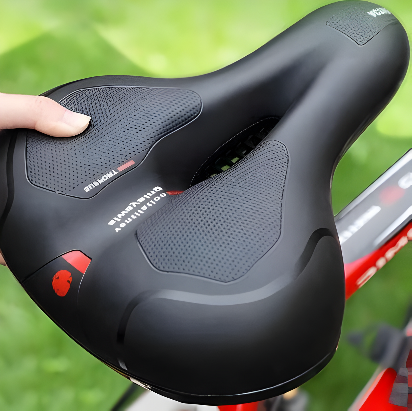 Comfort Ride Bicycle Seat with Airflow Design and Safety Reflector