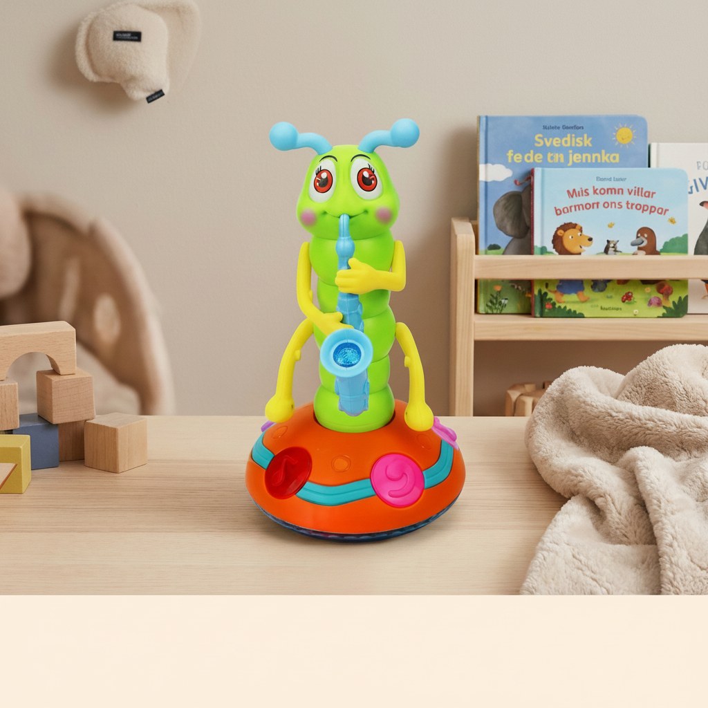 Musical and Illuminated Caterpillar Toy Playing Saxophone