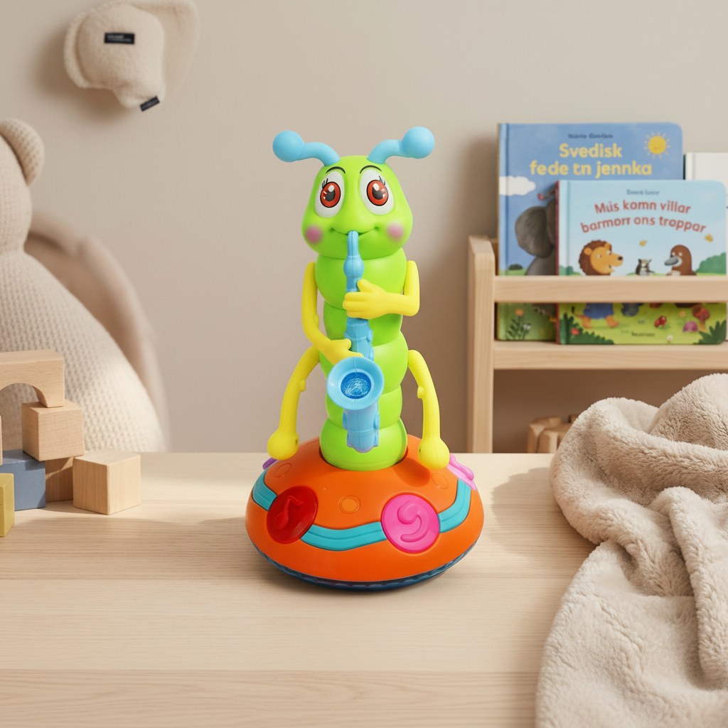 Musical and Illuminated Caterpillar Toy Playing Saxophone